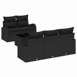 Ensemble de canapé de jardin Noir 55 x 55 x 37 cm polyrotin 518173518173