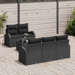 Ensemble de canapé de jardin Noir 55 x 55 x 37 cm polyrotin 518173518173