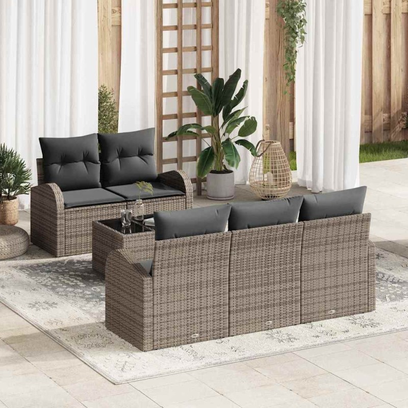 Ensemble de canapé de jardin Gris 55 x 55 x 37 cm polyrotin 518175518175