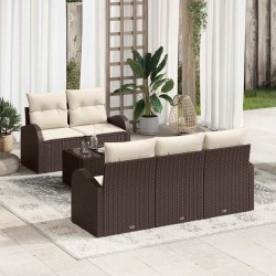 Ensemble de canapé de jardin Marron 55 x 55 x 37 cm polyrotin 518176518176