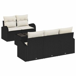 Ensemble de canapé de jardin Noir 55 x 55 x 37 cm polyrotin 518177518177