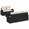 Ensemble de canapé de jardin Noir 55 x 55 x 37 cm polyrotin 518177518177