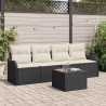 Ensemble de canapé de jardin Noir polyrotin 518178518178
