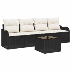Ensemble de canapé de jardin Noir polyrotin 518178518178