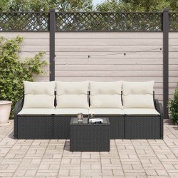 Ensemble de canapé de jardin Noir polyrotin 518178518178