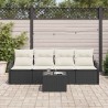 Ensemble de canapé de jardin Noir polyrotin 518178518178