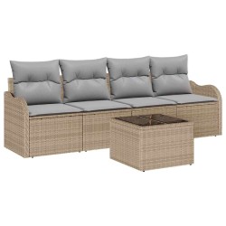 Ensemble de canapé de jardin Beige polyrotin 518179518179