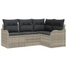 Ensemble de canapé de jardin 4 pcs Gris clair polyrotin 518181518181