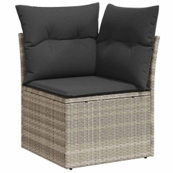 Ensemble de canapé de jardin 4 pcs Gris clair polyrotin 518181518181