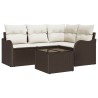 Ensemble de canapé de jardin Marron polyrotin 518182518182
