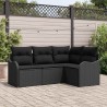 Ensemble de canapé de jardin Noir polyrotin 518184518184