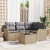 Ensemble de canapé de jardin 5 pcs Beige Poly rotin 518186518186