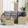 Ensemble de canapé de jardin 5 pcs Beige Poly rotin 518186518186