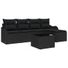 Ensemble de canapé de jardin 6 pcs Noir polyrotin 518188518188