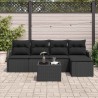 Ensemble de canapé de jardin 6 pcs Noir polyrotin 518188518188