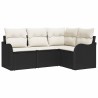Ensemble de canapé de jardin 4 pcs Noir polyrotin 518189518189