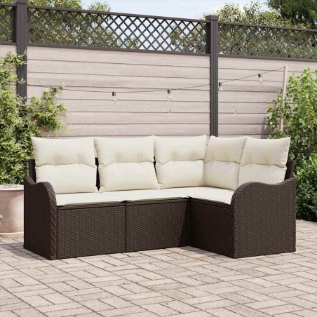 Ensemble de canapé de jardin Marron polyrotin 518190518190