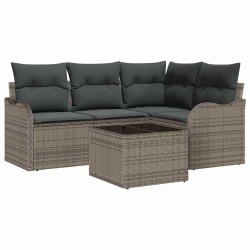 Ensemble de canapé de jardin Gris polyrotin 518191518191