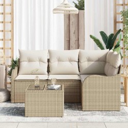 Ensemble de canapé de jardin 5 pcs Beige polyrotin 518192518192