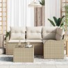 Ensemble de canapé de jardin 5 pcs Beige polyrotin 518192518192