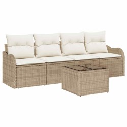 Ensemble de canapé de jardin Beige polyrotin 518193518193