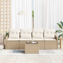 Ensemble de canapé de jardin Beige polyrotin 518193518193