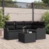 Ensemble de canapé de jardin Noir polyrotin 518194518194
