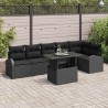Ensemble de canapé de jardin avec stockage 7 pcs Noir polyrotin 518195518195
