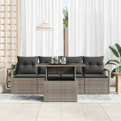 Ensemble de canapé de jardin avec stockage 5 pcs Gris polyrotin 518197518197