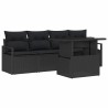 Ensemble de canapé de jardin avec stockage 5 pcs Noir polyrotin 518198518198