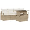 Ensemble de canapé de jardin 5 pcs Beige et crème polyrotin 518200518200