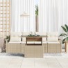 Ensemble de canapé de jardin 5 pcs Beige et crème polyrotin 518200518200
