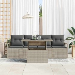 Ensemble de canapé de jardin 5 pcs Eclairage polyrotin 518201518201