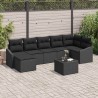 Ensemble de Canapés avec coussin 8 pcs Noir polyrotin 518203518203