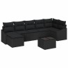 Ensemble de Canapés avec coussin 8 pcs Noir polyrotin 518203518203