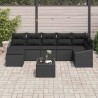 Ensemble de Canapés avec coussin 8 pcs Noir polyrotin 518203518203