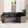 Ensemble de canapé de jardin 4 pcs Gris polyrotin 518205518205
