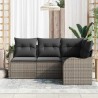 Ensemble de canapé de jardin 4 pcs Gris polyrotin 518205518205