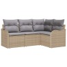 Ensemble de canapé de jardin 4 pcs Beige polyrotin 518206518206