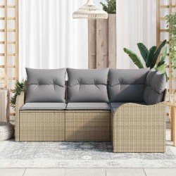 Ensemble de canapé de jardin 4 pcs Beige polyrotin 518206518206