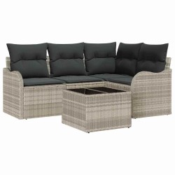Ensemble de canapé de jardin Gris clair polyrotin 518207518207