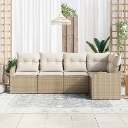 Ensemble de canapé de jardin Beige polyrotin 518208518208