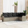 Ensemble de canapé de jardin 5 pcs Gris clair Poly rotin 518209518209