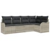 Ensemble de canapé de jardin 5 pcs Gris clair Poly rotin 518209518209