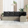 Ensemble de canapé de jardin 5 pcs Gris clair Poly rotin 518209518209