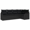 Ensemble de canapé de jardin Noir polyrotin 518210518210