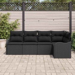 Ensemble de canapé de jardin Noir polyrotin 518210518210