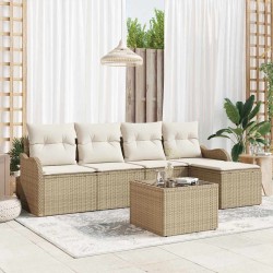 Ensemble de canapé de jardin Beige polyrotin 518212518212