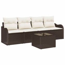 Ensemble de canapé de jardin Marron polyrotin 518214518214
