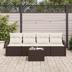 Ensemble de canapé de jardin Marron polyrotin 518214518214